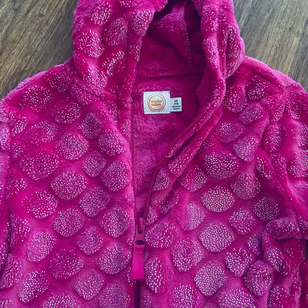 Wonder Nation Girls Hooded Plush Jacket- NWT - Picture 3 of 7
